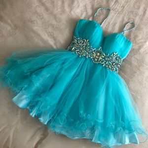 blue formal semi dress